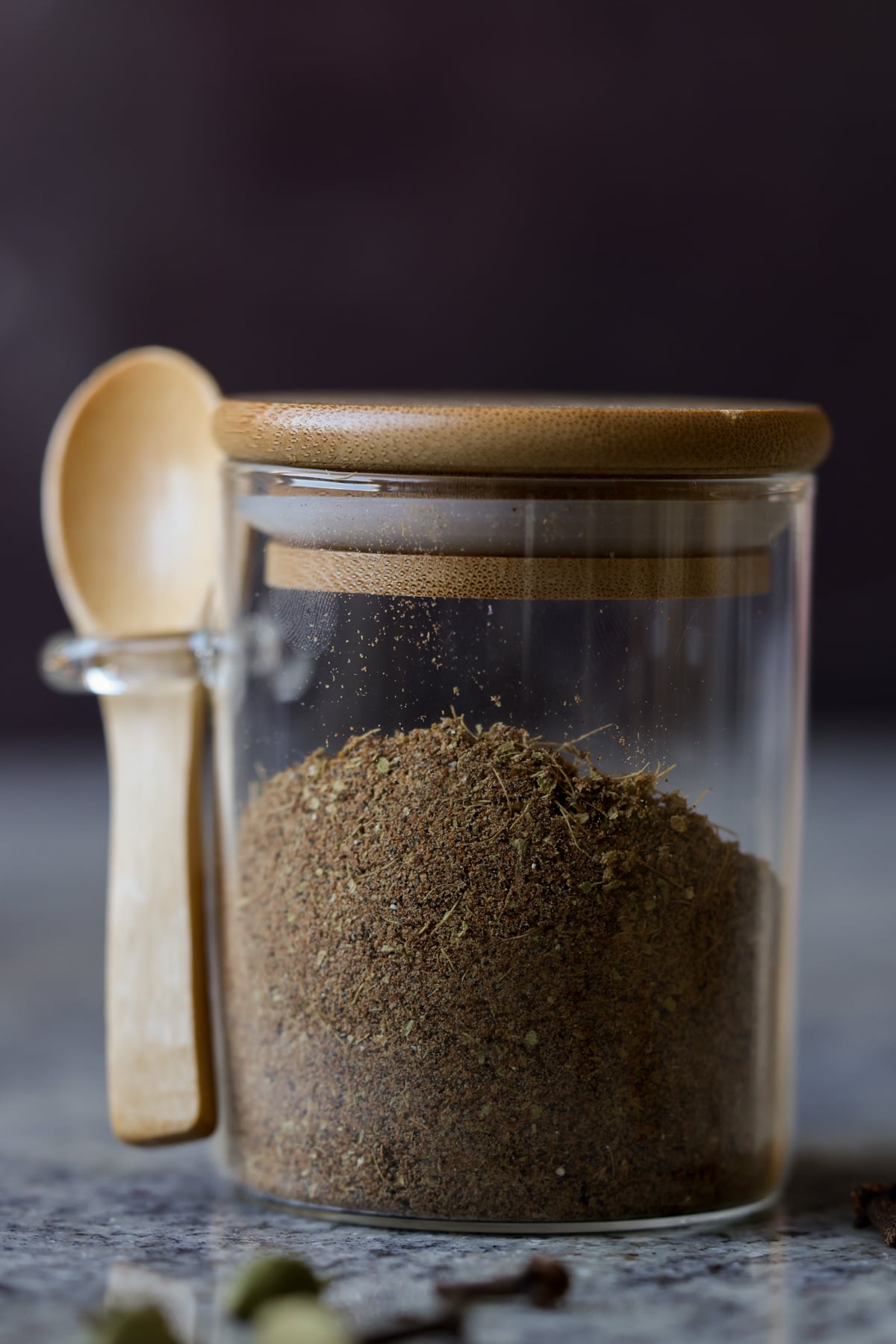 chai spice mix in a jar