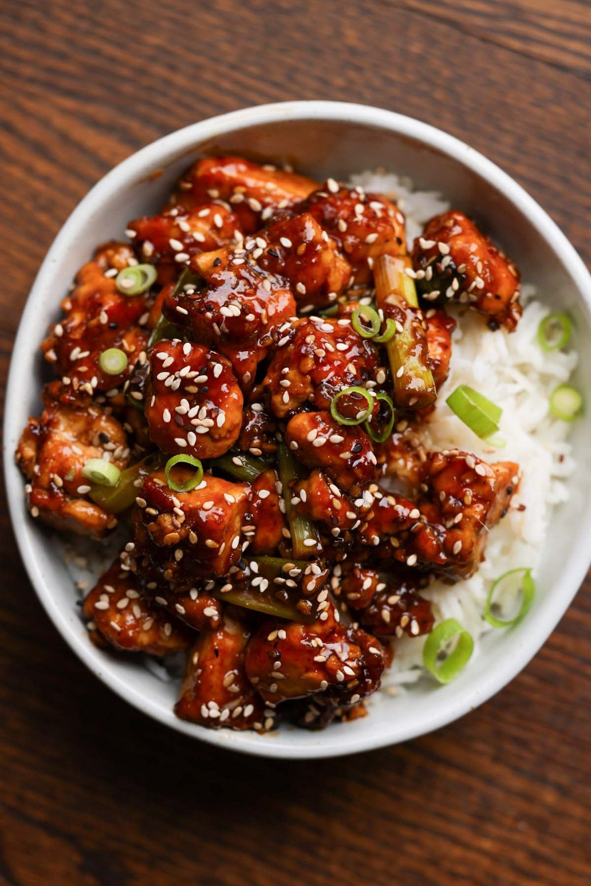 teriyaki tofu over rice
