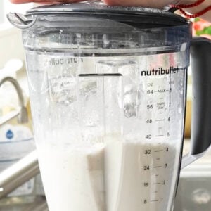 whipped tofu in the blender after blending
