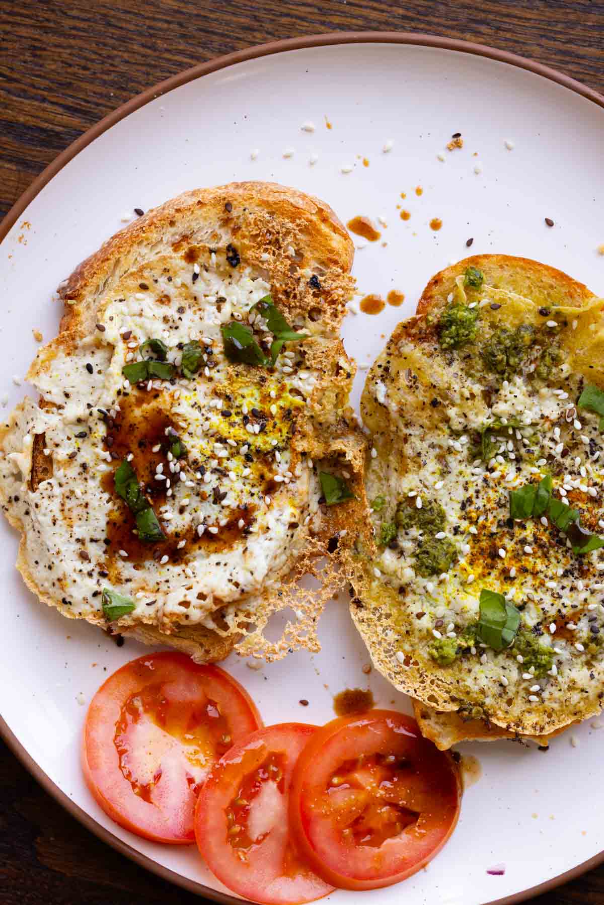 whipped tofu egg fry on toast