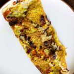 whipped tofu omelette on a white plate