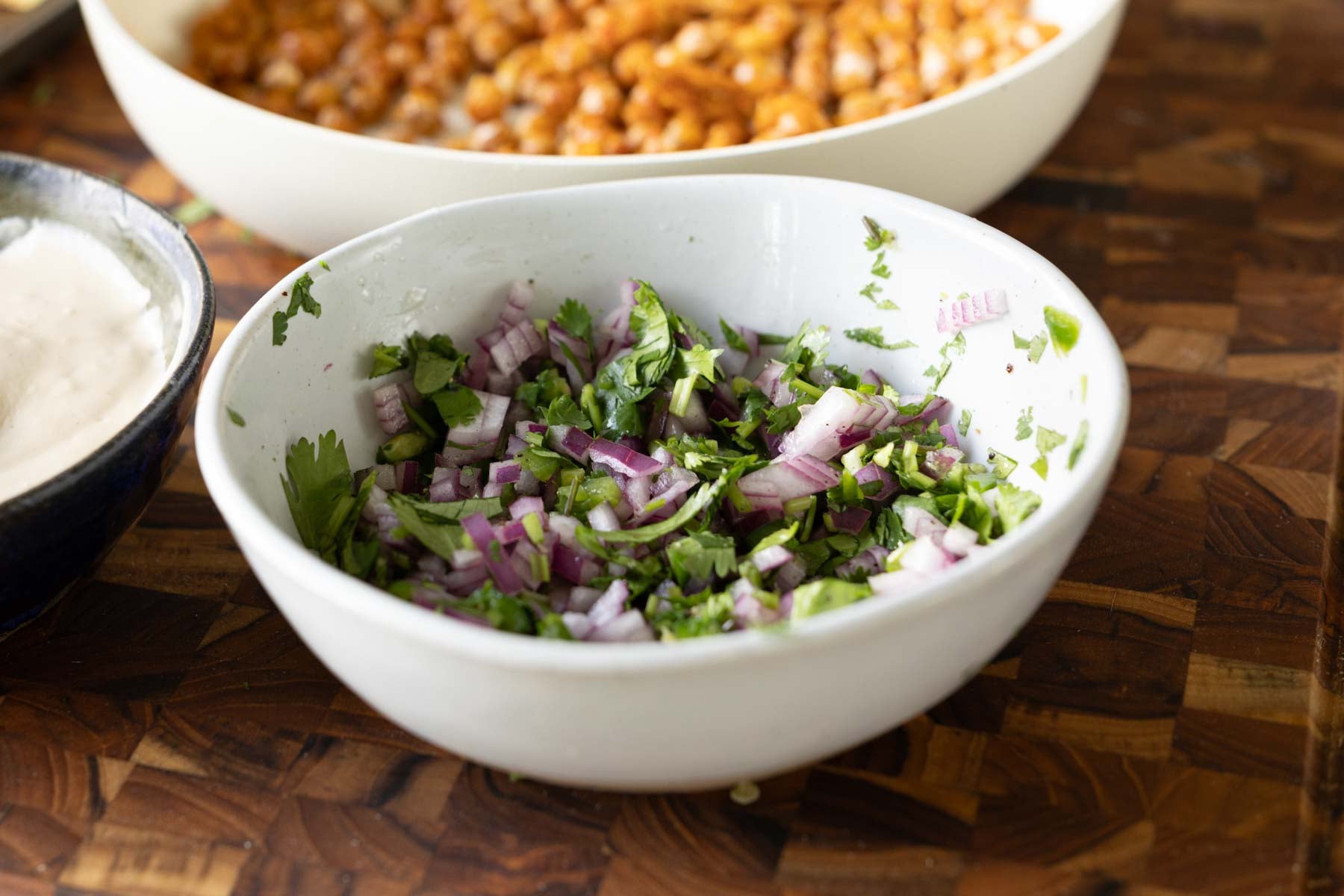 gremolata in the bowl after mixing