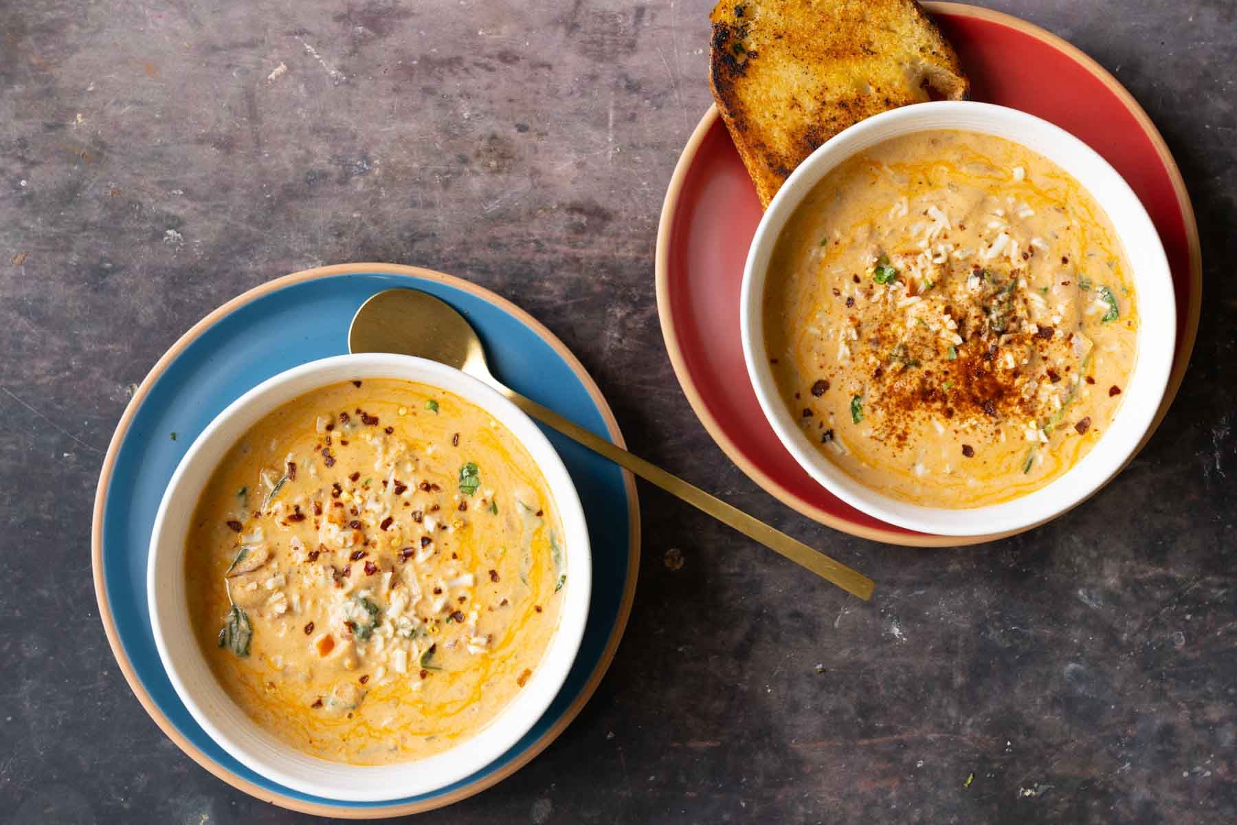 bowls of marry me white bean soup